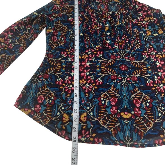 Converse One Star Womens Floral Long Sleeve Top Blouse SZ M Multicolor - Picture 6 of 9